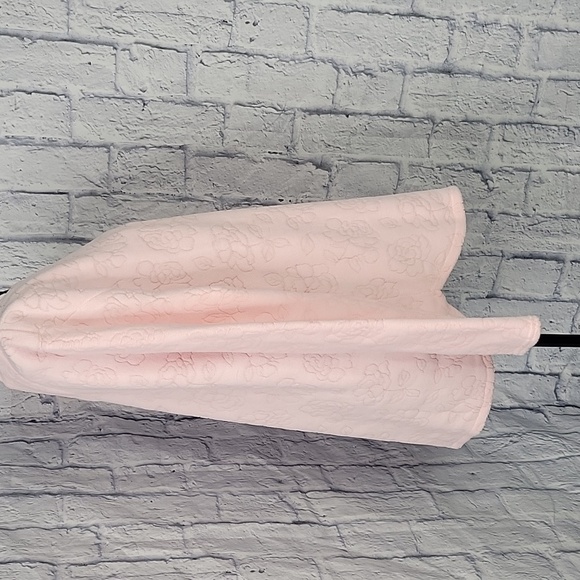 OSCAR DE LA RENTA Pink Floral Fleece Pullover Sweater Large - Picture 4 of 7